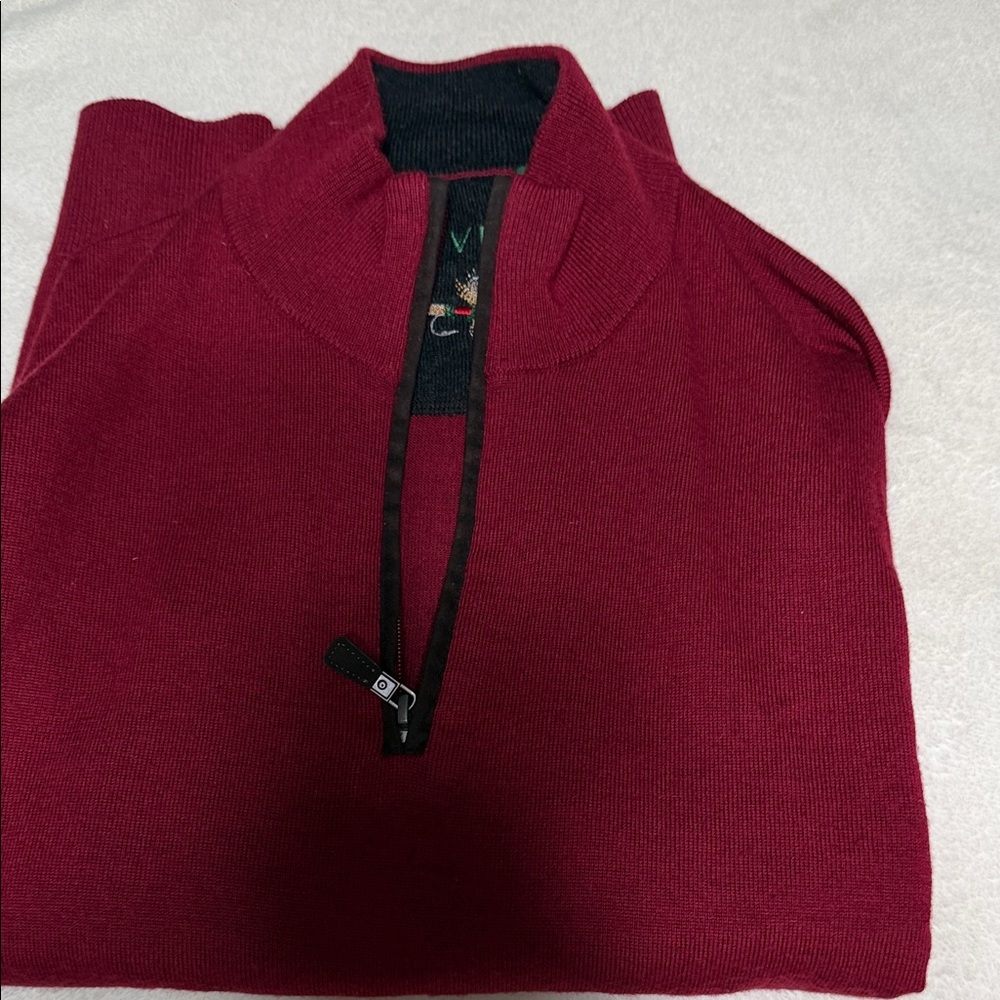 Orvis Men's V-Neck Sweater - Burgundy